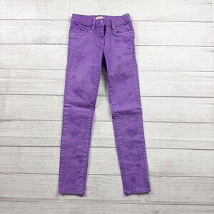 Little Miss Matched Girls Jeans Purple Heart Star Print Stretch Denim Pants 8